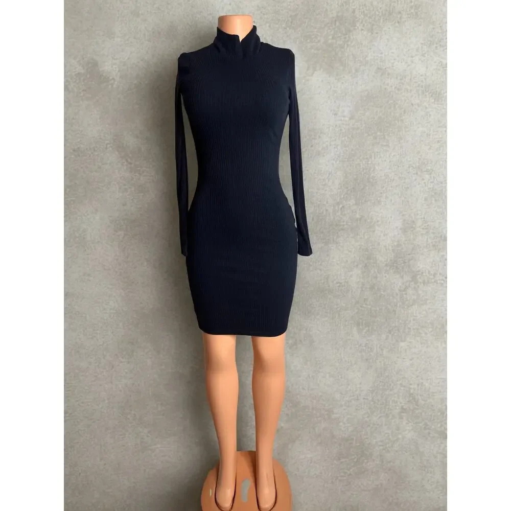 OGL long sleeve navy dress Size S NWT - Picture 1 of 4
